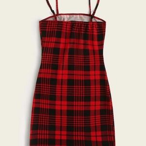 Red and black plaid dress used once